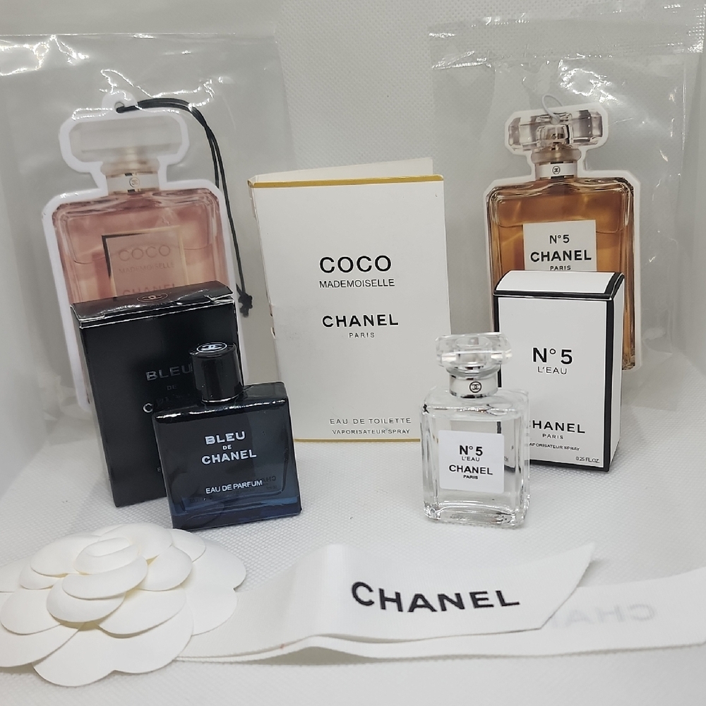 Chanel Fragrance Trio with Black and White Accents